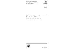 ISO 11940:1998, Information and documentation -- Transliteration of Thai