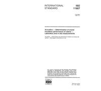 ISO 11957:1996, Acoustics - Determination of sound insulation performance of cabins - Laboratory and in situ measurements