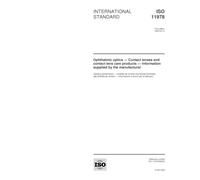 ISO 11978:2000, Ophthalmic optics - Contact lenses and contact lens care products - Information supplied by the manufacturer