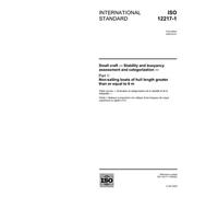 ISO 12217-1:2002, Small craft - Stability and buoyancy assessment and categorization - Part 1: Non-sailing boats of hull length greater than or equal to 6 m