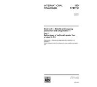 ISO 12217-2:2002, Small craft - Stability and buoyancy assessment and categorization - Part 2: Sailing boats of hull length greater than or equal to 6 m
