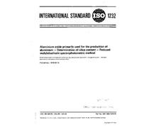 ISO 1232:1976, Aluminium oxide primarily used for the production of aluminium -- Determination of silica content -- Reduced molybdosilicate spectrophotometric method