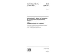 ISO 13317-1:2001, Determination of particle size distribution by gravitational liquid sedimentation methods -- Part 1: General principles and guidelines