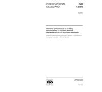ISO 13786:1999, Thermal performance of building components -- Dynamic thermal characteristics -- Calculation methods