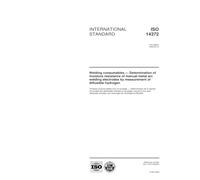 ISO 14372:2000, Welding consumables -- Determination of moisture resistance of manual metal arc welding electrodes by measurement of diffusible hydrogen