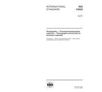 ISO 14523:1999, Photography -- Processed photographic materials -- Photographic activity test for enclosure materials