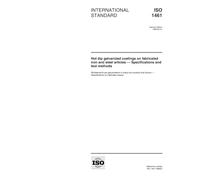 ISO 1461:1999, Hot dip galvanized coatings on fabricated iron and steel articles - Specifications and test methods