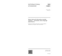 ISO 14961:2002, Space data and information transfer systems -- Parameter value language specification (available in English only)