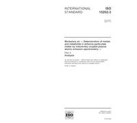 ISO 15202-3:2004, Workplace air - Determination of metals and metalloids in airborne particulate matter by inductively coupled plasma atomic emission spectrometry - Part 3: Analysis