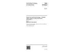 ISO 15748-2:2002, Ships and marine technology - Potable water supply on ships and marine structures - Part 2: Method of calculation