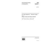 ISO 16049-1:2001, Air cargo equipment -- Restraint straps -- Part 1: Design criteria and testing methods