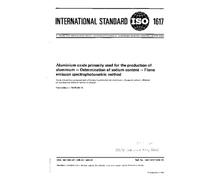 ISO 1617:1976, Aluminium oxide primarily used for the production of aluminium -- Determination of sodium content -- Flame emission spectrophotometric method