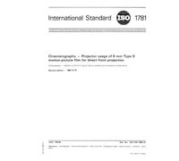 ISO 1781:1983, Cinematography -- Projector usage of 8 mm Type S motion-picture film for direct front projection