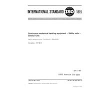 ISO 1819:1977, Continuous mechanical handling equipment - Safety code - General rules