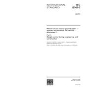 ISO 19901-5:2003, Petroleum and natural gas industries - Specific requirements for offshore structures - Part 5: Weight control during engineering and construction