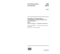 ISO 233-3:1999, Information and documentation -- Transliteration of Arabic characters into Latin characters -- Part 3: Persian language -- Simplified transliteration
