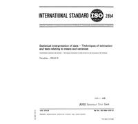 ISO 2854:1976, Statistical interpretation of data - Techniques of estimation and tests relating to means and variances