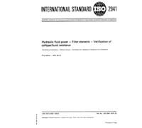 ISO 2941:1974, Hydraulic fluid power - Filter elements - Verification of collapse/burst resistance