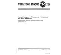ISO 3724:1976, Hydraulic fluid power - Filter elements - Verification of flow fatigue characteristics