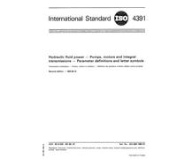 ISO 4391:1983, Hydraulic fluid power - Pumps, motors and integral transmissions - Parameter definitions and letter symbols