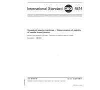 ISO 4814:1980, Household sewing machines -- Determination of stability of needle thread tension