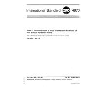 ISO 4970:1979, Steel - Determination of total or effective thickness of thin surface-hardened layers