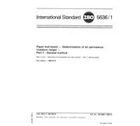 ISO 5636-1:1984, Paper and board -- Determination of air permeance (medium range) -- Part 1: General method