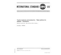 ISO 576:1976, Textile machinery and accessories -- Paper patterns for dobbies -- Dimensions