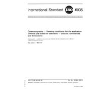ISO 6035:1983, Cinematography -- Viewing conditions for the evaluation of films and slides for television -- Colours, luminances and dimensions