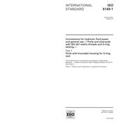 ISO 6149-1:2006, Connections for hydraulic fluid power and general use - Ports and stud ends with ISO 261 metric threads and O-ring sealing - Part 1: Ports with truncated housing for O-ring seal