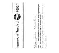 ISO 6305-4:1985, Railway components -- Technical delivery requirements -- Part 4: Untreated steel nuts and bolts and high-strength nuts and bolts for fish-plates and fastenings