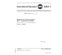 ISO 6353-1:1982, Reagents for chemical analysis -- Part 1 : General test methods