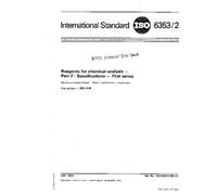 ISO 6353-2:1983, Reagents for chemical analysis -- Part 2 : Specifications -- First series