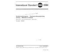 ISO 6384:1981, Surface active agents -- Technical ethoxylated fatty amines -- Methods of analysis