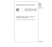 ISO 6403:1988, Hydraulic fluid power - Valves controlling flow and pressure - Test methods