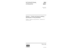 ISO 6601:2002, Plastics - Friction and wear by sliding - Identification of test parameters