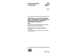 ISO 6887-1:1999, Microbiology of food and animal feeding stuffs -- Preparation of test samples, initial suspension and decimal dilutions for microbiological ... of the initial suspension and decimal dil