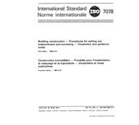 ISO 7078:1985, Building construction -- Procedures for setting out, measurement and surveying -- Vocabulary and guidance notes
