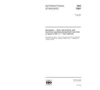 ISO 7481:2000, Aerospace - Nuts, self-locking, with maximum operating temperature less than or equal to 425 degrees C - Test methods