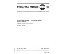 ISO 760:1978, Determination of water -- Karl Fischer method (General method)