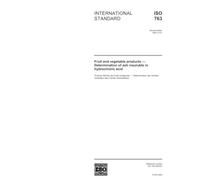 ISO 763:2003, Fruit and vegetable products - Determination of ash insoluble in hydrochloric acid