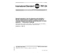 ISO 787-24:1985, General methods of test for pigments and extenders - Part 24 : Determination of relative tinting strength of coloured pigments and ... power of white pigments - Photometric methods