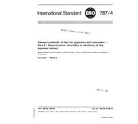 ISO 787-4:1981, General methods of test for pigments and extenders - Part 4 : Determination of acidity or alkalinity of the aqueous extract