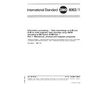 ISO 8063-1:1986, Information processing - Data interchange on 6,30 mm (0.25 in) wide magnetic tape cartridge using IMFM recording at 252 ftpmm (6 400 ... Mechanical, physical and magnetic properties