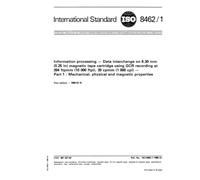 ISO 8462-1:1986, Information processing - Data interchange on 6,30 mm (0.25 in) magnetic tape cartridge using GCR recording at 394 ftpmm (10 000 ... Mechanical, physical and magnetic properties