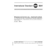 ISO 8541:1986, Manganese and chromium ores -- Experimental methods for checking the bias of sampling and sample preparation