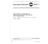 ISO 8791-1:1986, Paper and board -- Determination of roughness/smoothness (air leak methods) -- Part 1: General method