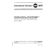 ISO 8879:1986, Information processing - Text and office systems - Standard Generalized Markup Language (SGML)