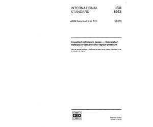 ISO 8973:1997, Liquefied petroleum gases - Calculation method for density and vapour pressure