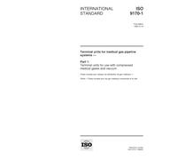 ISO 9170-1:1999, Terminal units for medical gas pipeline systems -- Part 1: Terminal units for use with compressed medical gases and vacuum